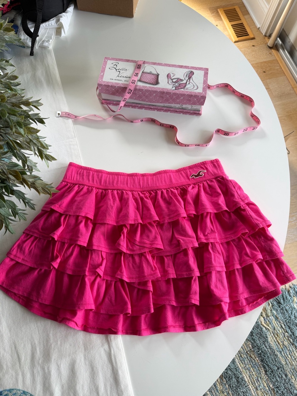Vintage Layered Ruffle Circle Skirt in Barbie Pink